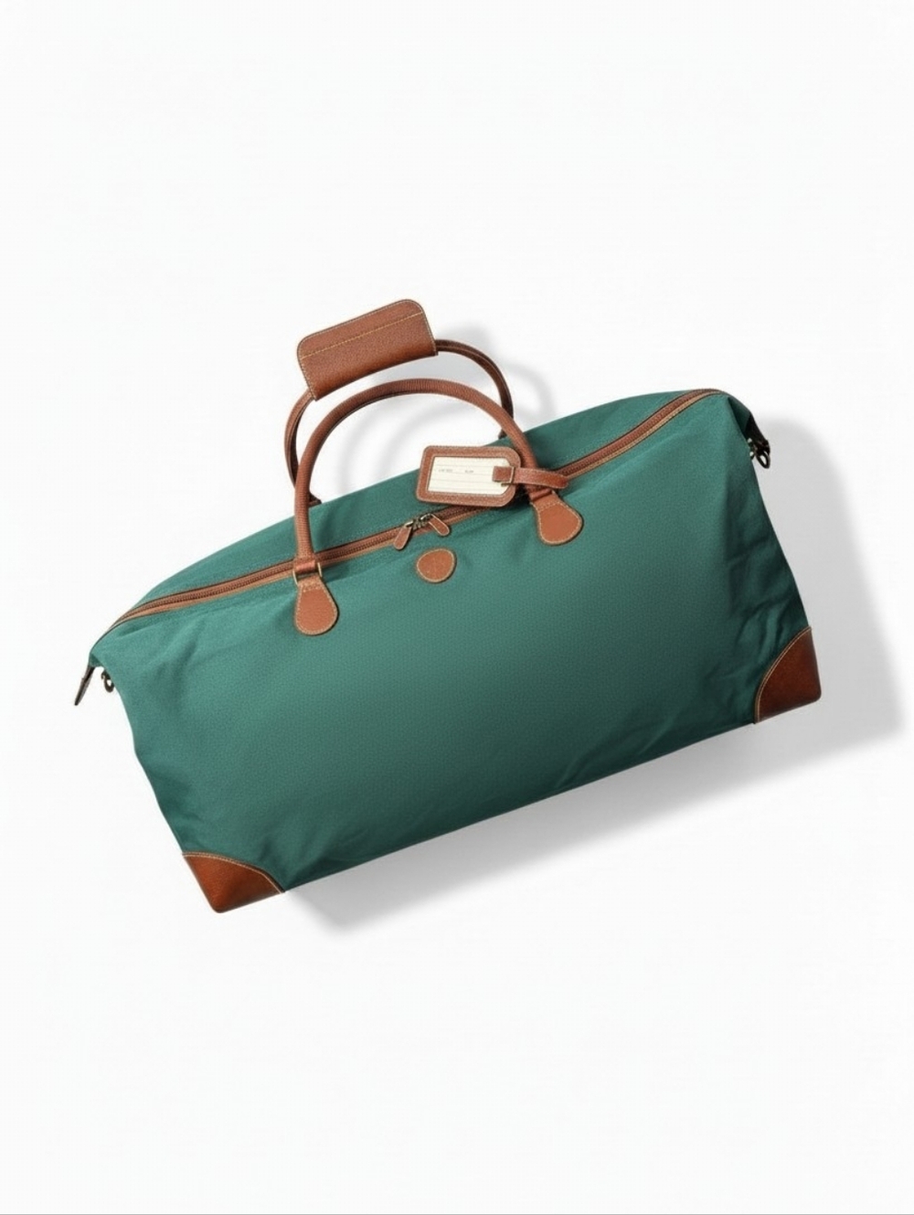 Vintage Polo Ralph Lauren Green Duffle Bag Leather Trim Travel Gym Bag - Picture 1 of 5